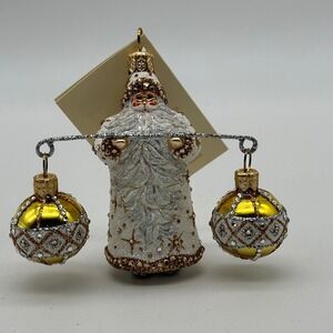 2007 Patricia Breen Balance Pearl Gold and White 3.15" Ornament